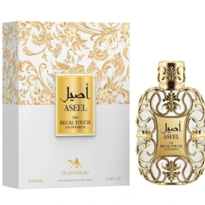Aseel The Regal Touch Emper perfume oriental en frasco dorado con estuche elegante